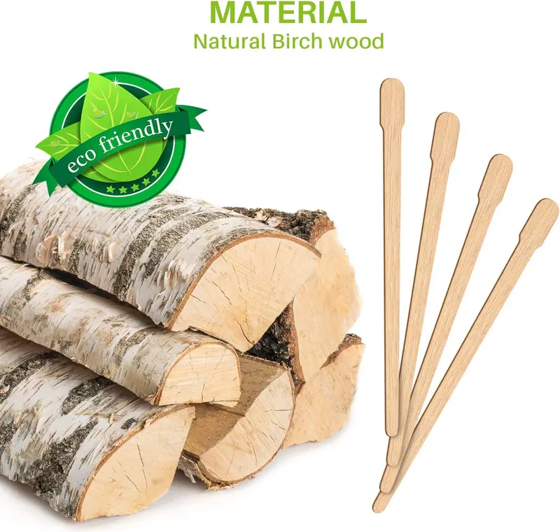 Mibly 200 Pcs Wooden Wax Sticks - Eyebrow, Lip, Nose Small Waxing Applicator Sticks for Hair Removal and Smooth Skin - Spa and Home Usage 7