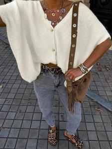 Women's Solid Color Sweater Vest, Casual  Knitwear for Daily Wear, Ladies Clothes for All Seasons