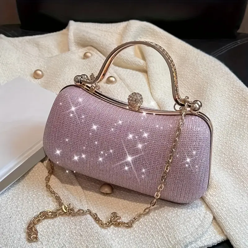 Mini Fashion Evening Bag, Chain Crossbody Bag Shining Evening Bag, Carnival Wedding Music Festival Fashion Rhinestone Clutch Handbag 1