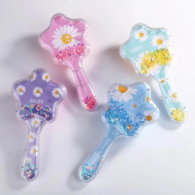 New Air Cushion Massage Comb Star Shape Sequins Quicksand Anti-knot Combs for Baby Kids Comb for Curly Hair 0