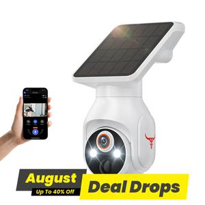 Wireless Solar Security Camera, 1080P Battery-Powered WiFi Surveillance, Human Detection, Color Night Vision, 2.4G WiFi, Live View & Cloud Storage Solar Outdoor Camera