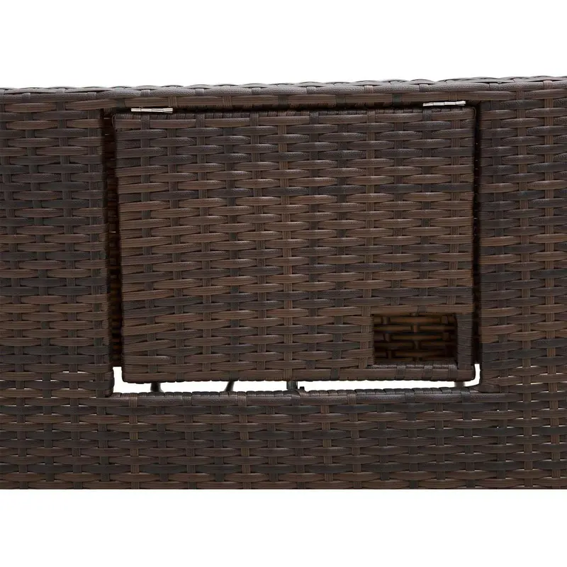 Brown 2 Seater Rattan Garden Daybed With Side tables and Thick Comfy Cushions - Perfect For Enjoying Long Lazy Summer Days 6