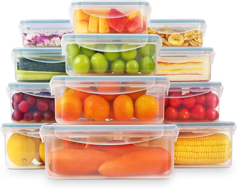 24-Piece Plastic Food Storage Containers with Lids - Airtight Pantry & Kitchen Containers Utensils 0