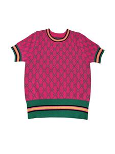 Women's Argyle Pattern Round Neck Sweater, Casual Fashion Breathable Knit Top for Daily Wear, Ladies Knitwear for Summer
