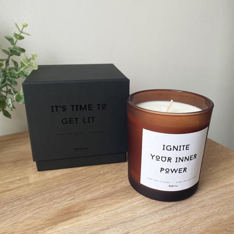 Amber Frosted Glass Empowering Candle 6