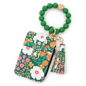 Cute Credit Card Holder Slim Wallet with Bracelet for Women