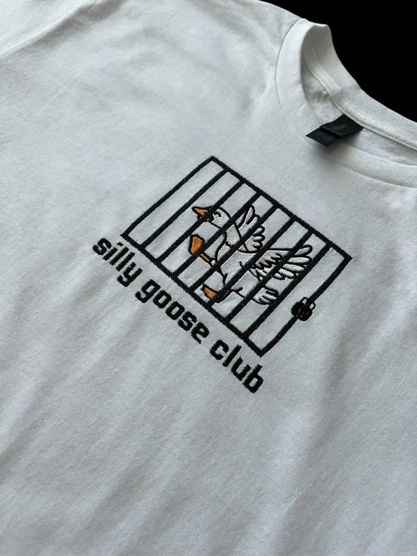 Embroidered Silly Goose Club T-shirt Silly Goose Tee, Funny Shirt Gift Tee Top 1