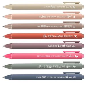 Inspirational Bible Quotes Ballpoint Pen, 8/16/24pcs/set Retractable Writing Pen, Durable Plastic Pen for Office, School, Suitable As A Religious Gift, Smooth Writing Pens, Ballpen Set
