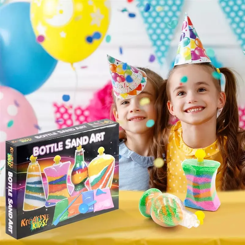 "DIY Sand Art Kit for Kids – Creative Craft Activity Set with Coloured Sand & Bottles" 1