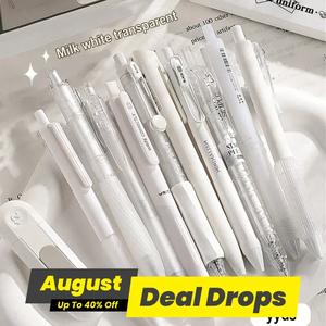 0.5mm Retractable Neutral Pen, 5 Counts/set Smooth Writing Quick Drying Gel Pen, Office Stationery & Supplies for Exam, Office Work & Stationery, Retractable Pens