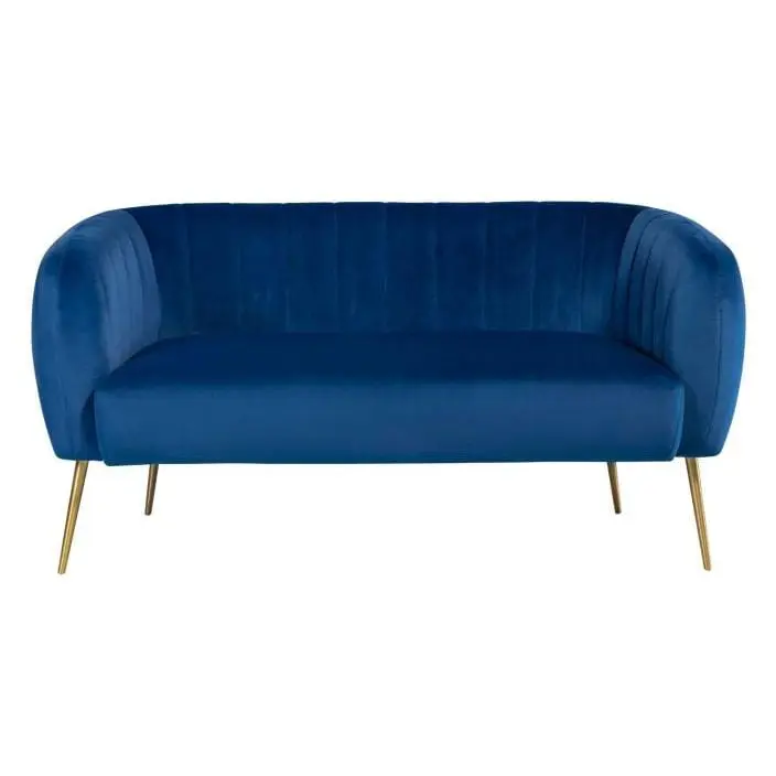 Matilda Velvet Fabric 2 Seater Sofa | Blue | Stylish Design & Comfort 0