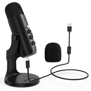 HAOMUREN Wired Condenser Microphone, USB Plug & Play Microphone with Pop-Filter & Mic Cover(no Adapter), Professional Microphone for Recording, Live Streaming, Live Broadcasting Equipment