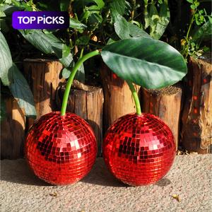 Cherry Shaped Disco Ball, 1 Count Hanging Ball Decor Ornaments, Wall Hanging Decor for Birthday Wedding Festival Home Party