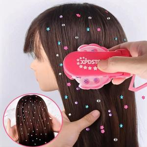 Hair Jewels Stamper Diy Set, 1 Box Multicolor Glitter Hair Styling Tools with Makeup Mirror & Loop Ring, Heatless Styling Tool for Women & Girls, Hair Style, Curly Hair Products, Hair Styling Tools Kit, Glam Styling Tool, Durable Hair Accessory