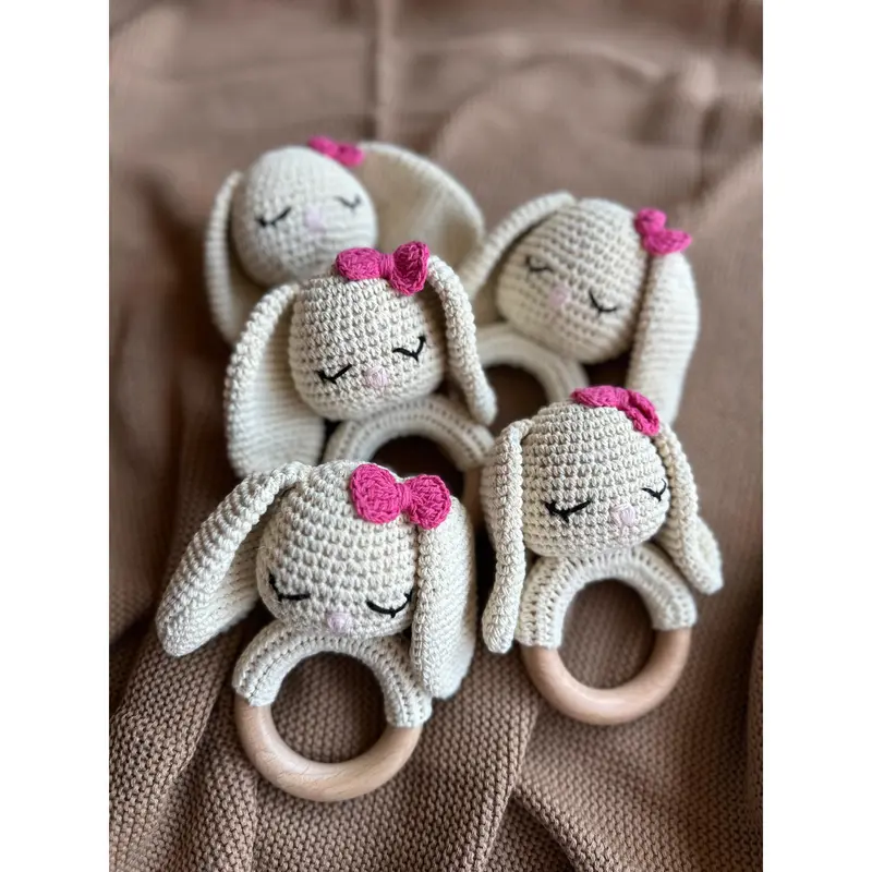 Knitted Animal Baby Rattle 2