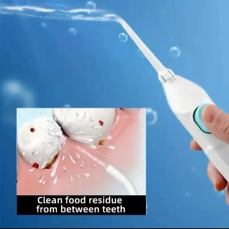 Household High Pressure Oral Irrigator Portable Teeth Clean Water Dental Floss Manual High Pressure Water Toothpick Durable Pink 3