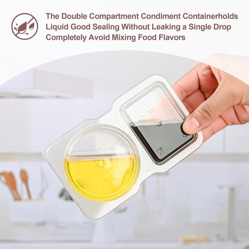 Thickened Double Compartment Reusable Snack Pack Containers with Lids for Picnic and Work Lunch - Set of 10 - Kitchen, Utensils 4