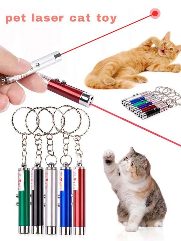 2-In-1 LED + Laser Cat Toy - Multifunctional Cat Teaser Wand, Interactive Pet Toy, Best Cat Toys, Portable Keychain Laser 2