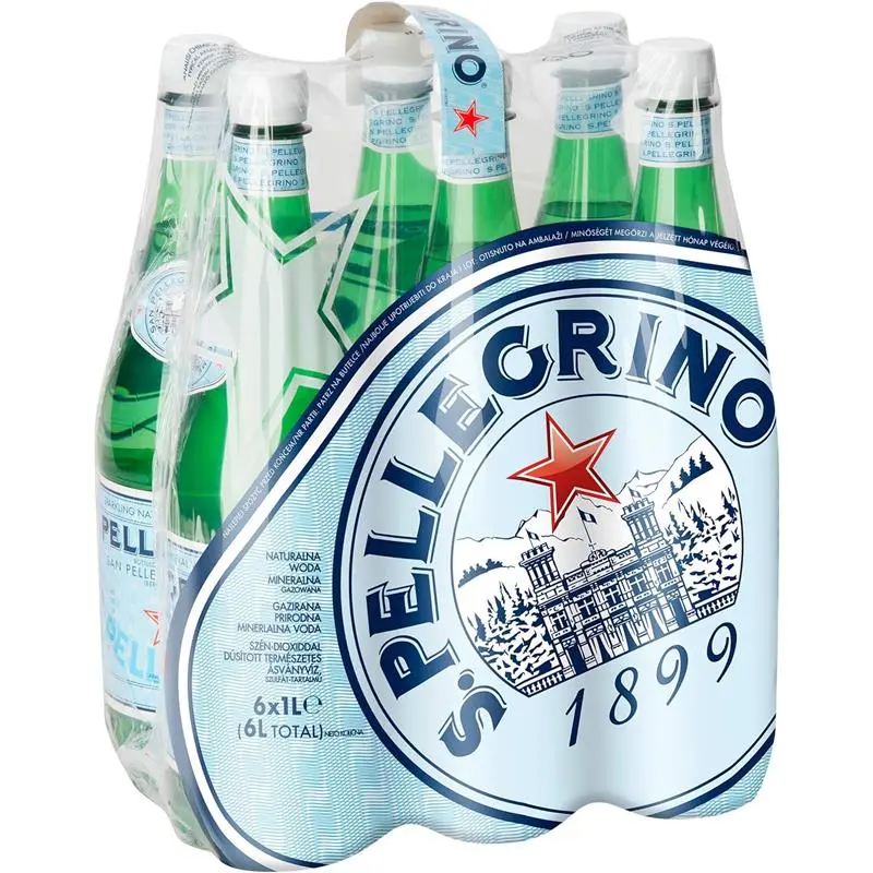 San Pellegrino Sparkling Natural Mineral Water 6x1L Bottles - Refreshing & Energizing Drink 2