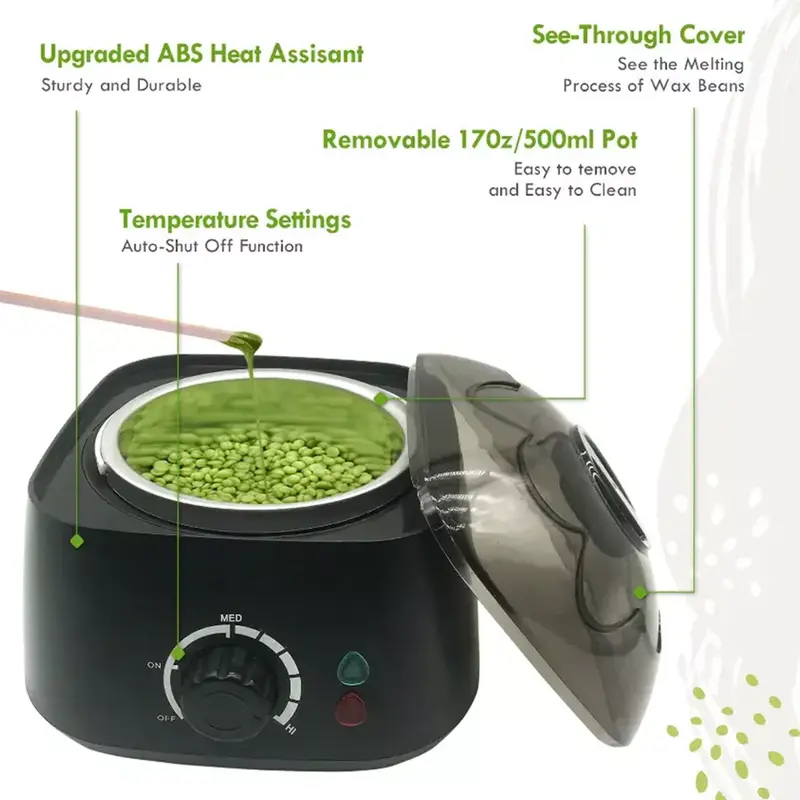 Wax Warmer Hair Removal Beauty Kit Pot Depilatory Paraffin Machine Waxing Bean 5