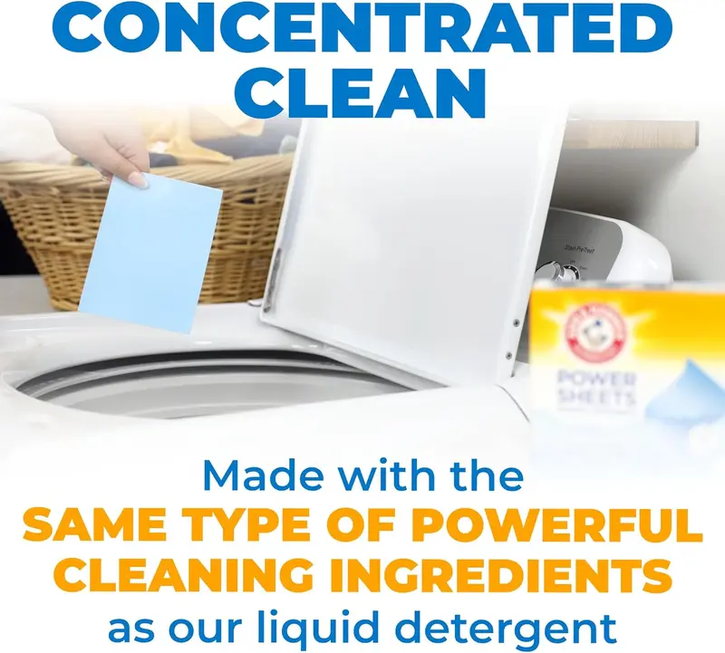 Power Sheets Laundry Detergent, Fresh Linen Laundry Sheets 50ct, up to 100 Small Loads 3