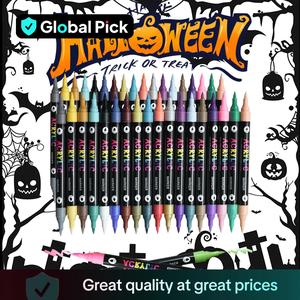 Acrylic Paint Marker Pen, 12/24/36pcs Double Tip Double Color Acrylic Paint Marker Pen, Acrylic Markers, Art Supplies for Rock Painting, Wood, Canvas, Stone, Glass, DIY Craft Making, School Supplies