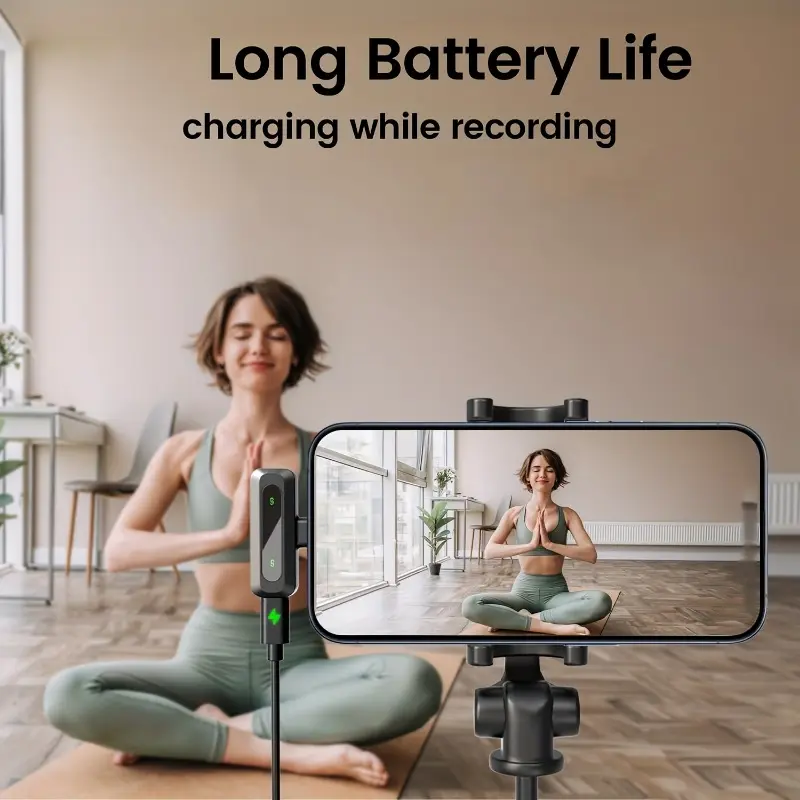Professional Wireless Lavalier Microphone System with Noise Canceling, USB-C Receiver, and Accessories – Perfect for Vlogging, Interviews, and Conferences, Vlogging Microphone | Wireless Audio System | Quality Noise Reduction, Wireless Microphone 8