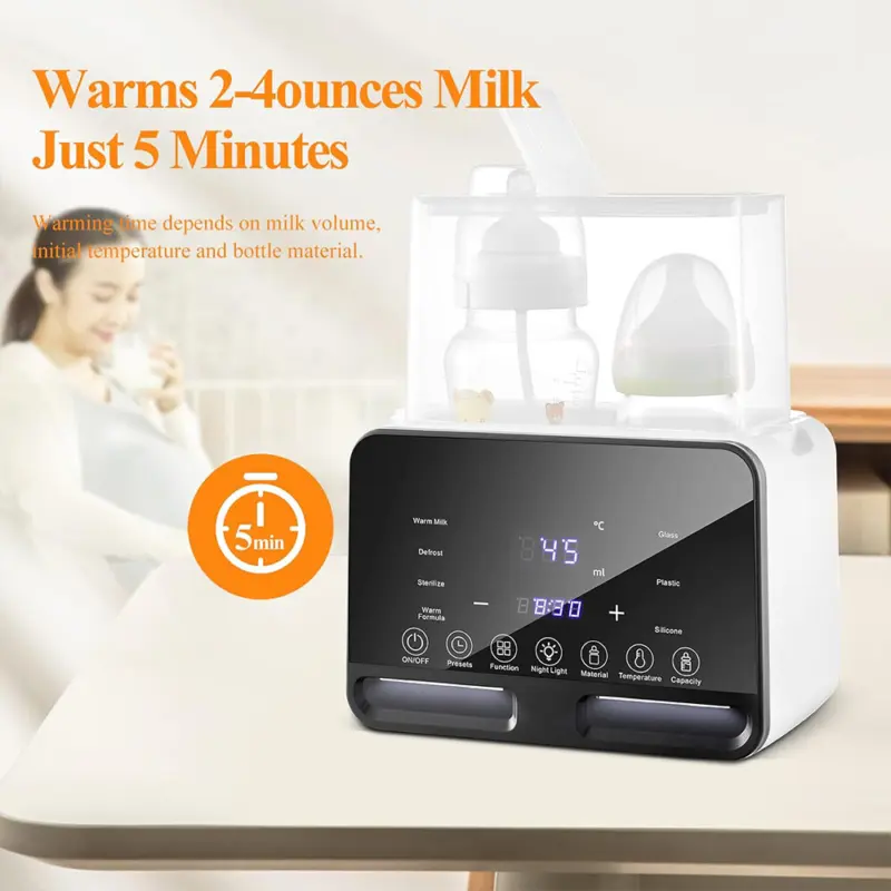 Baby Bottle Warmer Steriliser Fast Milk Warmer with LCD Display and Timer UK 5