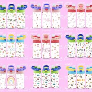 Personalised Children’s Themed Water Bottle Stainless Drinkware Tumbler Insulated Washable Reusable