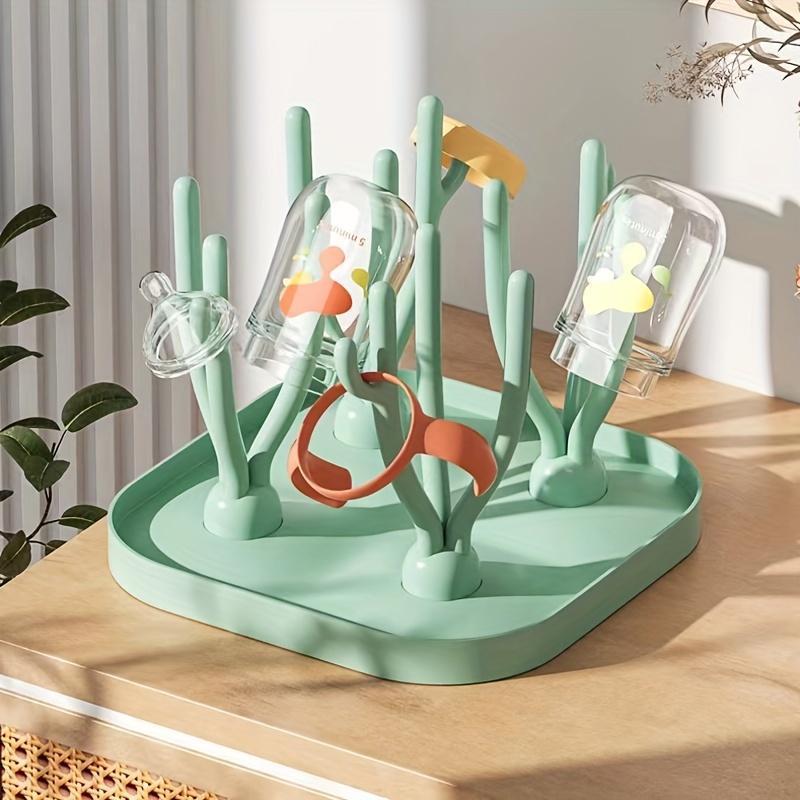 Green Multifunctional Portable Drying Frame, Bottle Holder, Removable Drying Stand 1