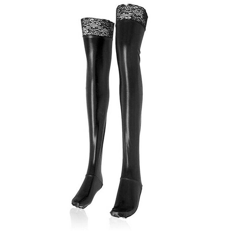 Women Sexy PU Leather Legging Stockings Wet Look Club wear Thigh High Long Socks 6