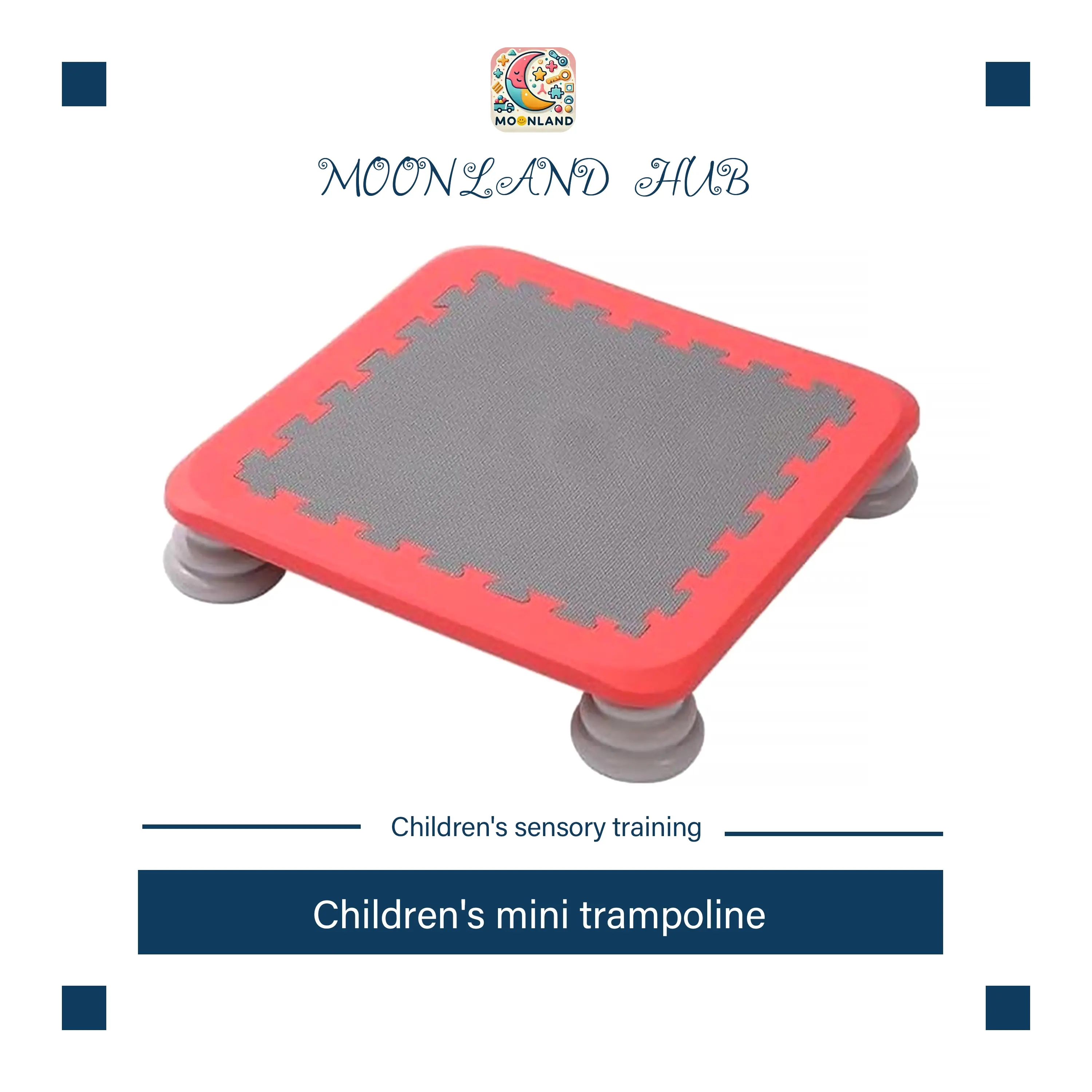 MOONLAND Children Bounce Trampoline for Sensory Integration Training,Sensory Jumping Workout Toys,25 Inch Mini Trampoline,Toddler Indoor Trampoline w/Non-Slip Base,Autism Kids Trampoline,Max Loaded 330 lbs