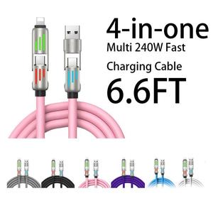 4-in-1 Charging Cable for iPhone 16/15/14 Samsung Galaxy and Android Devices - Cellphone, Smartphone