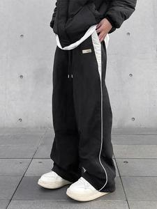 Men's Colorblock Zipper Pants, Casual Breathable Comfortable Trousers for Spring & Fall, Fashion Men's Bottoms for Daily Wear