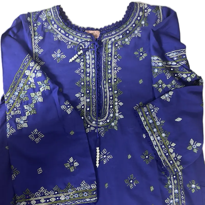 Two Piece Marina Hand Embroidered Balochi Mirror Work Asian Women's Clothing Comfortable Wear - Womenswear, Embroidery, Clothes 1
