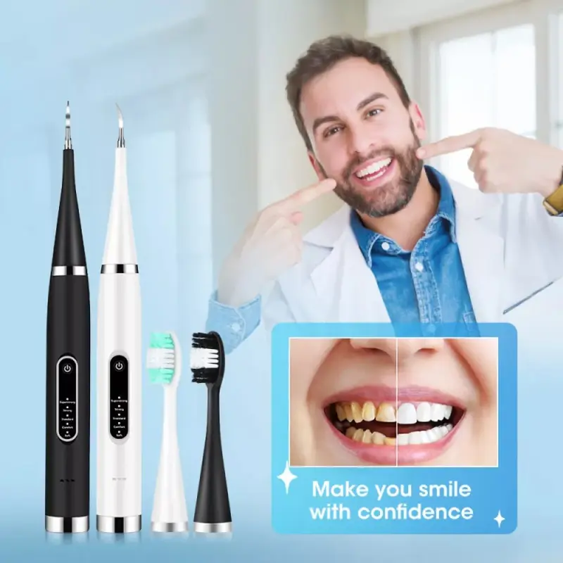 Tooth Scaling, Tooth Whitening Brush, electric tooth cleaner, home bargains electric toothbrush leopard print all in one plus spare heads and  tools, Powerful Ultrasonic Plaque Remover for Teeth with 5 Modes - Dental Tooth Cleaner 3
