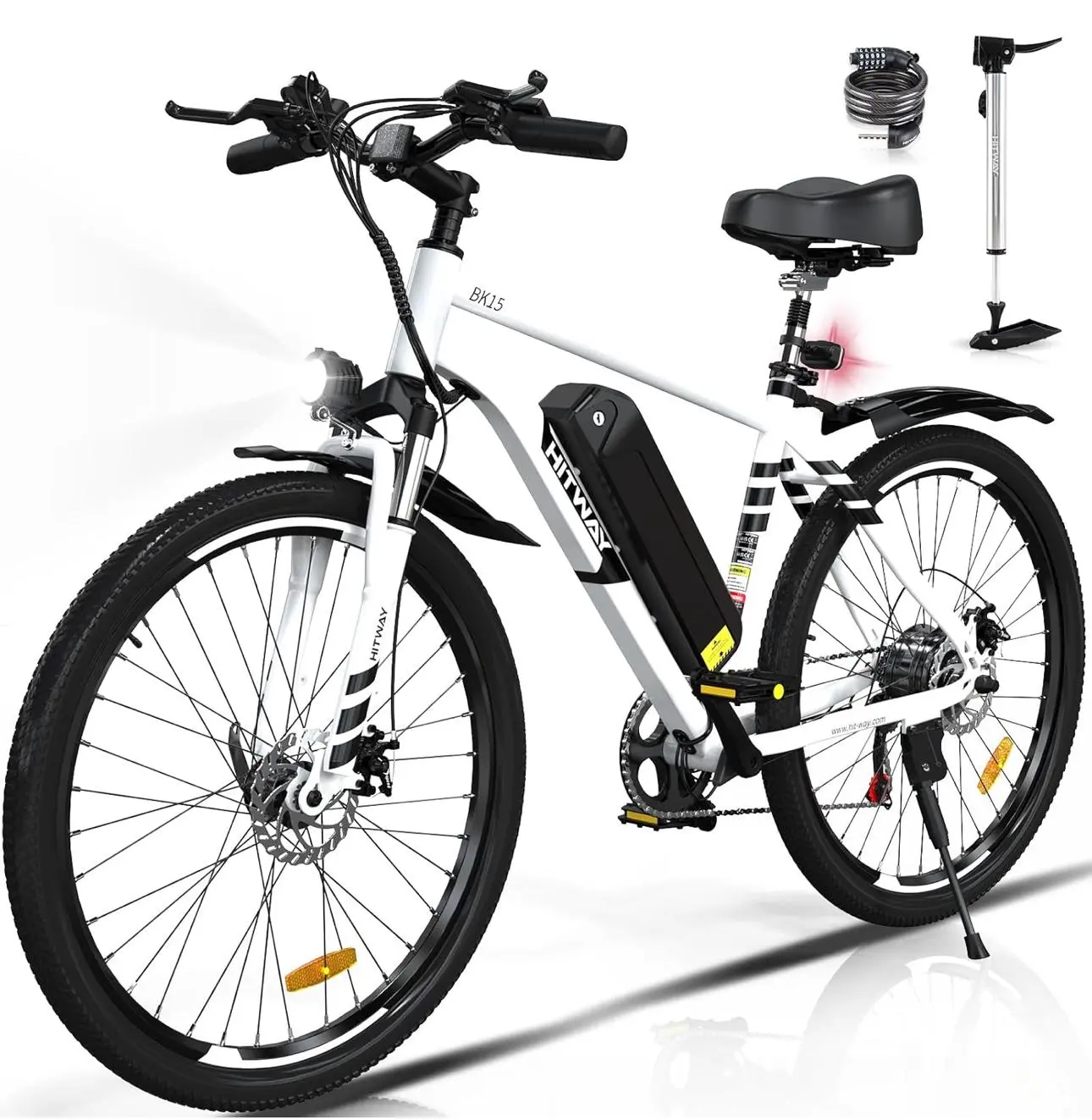 HITWAY Electric Bike E Mountain Bike, 26 * 2.1/4.0 Electric Bicycle Commute E-bike with 36V12Ah/48V15Ah Removable Battery, 7 Speed, range 35-90km