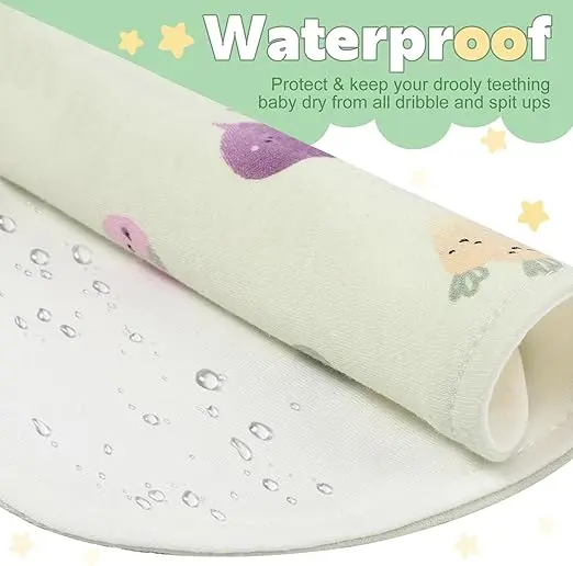 8 Packs Bandana Dribble Bibs, Soft Cotton Baby Teething Bibs Waterproof Drool Bibs 1