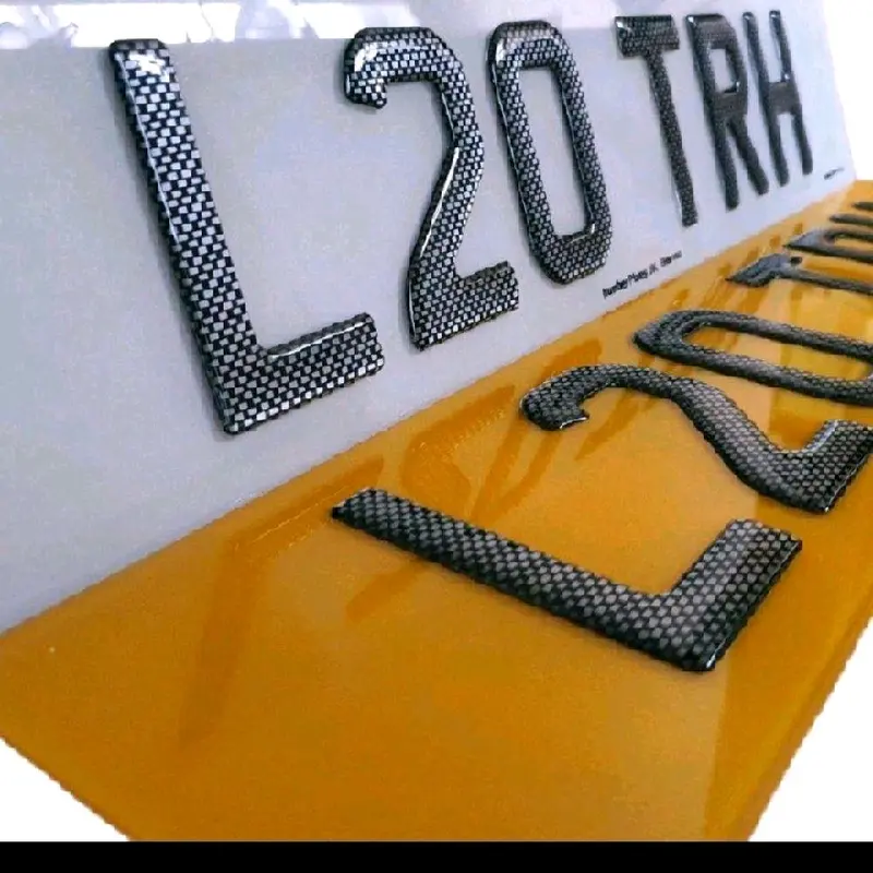 Carbon 3D Gel Car Number Plates 2