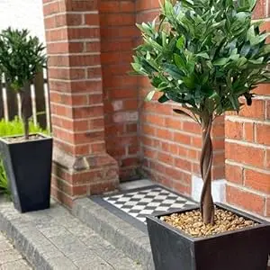 Product Introduction of Pair of Artificial Bay Topiary Ball Trees, Green, 90cm (3ft) 2