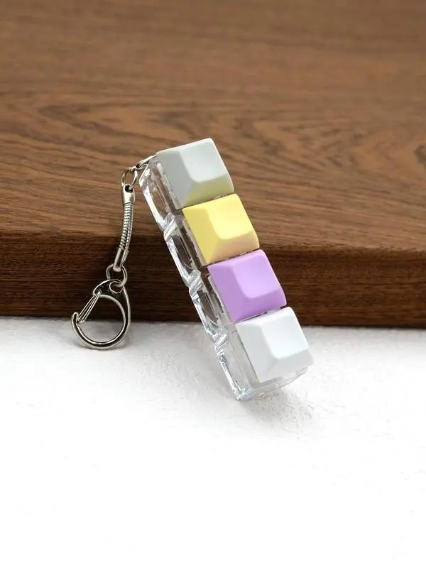 Fun Keycap Keyboard Keychain As Summer Outfits 2025, Punk Style Keyboard 4 Keys Toy Keychain for Women & Men, Summer Fashion Accessories for Daily Use for Decompression Gift 6