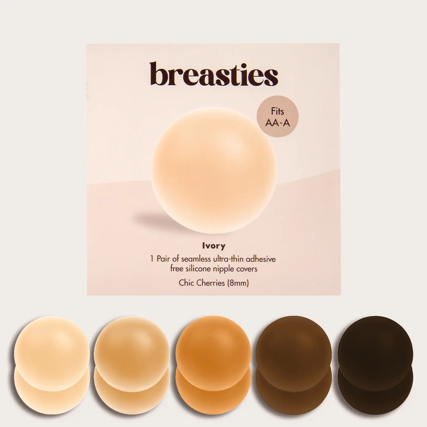 Breasties Originals Adhesive-Free Nipple Cover - Silicone Nipple Pasties - Reusable Pasty Nipple Covers for Women with Travel Box and Storage Bag