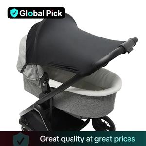 Baby Stroller Sunshade, 1 Count Universal Baby Stroller Sunshade, UV Protective Stroller Cover, Infant Stroller Accessories for Outdoor Travel, Black, Newborn Baby Essentials, Cloth