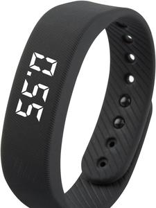 Non-Bluetooth Step Counter, Fitness Tracker with Silent Vibrating Alarm Clock, Waterproof LED Watch for Men & Women, No Smartphone Required