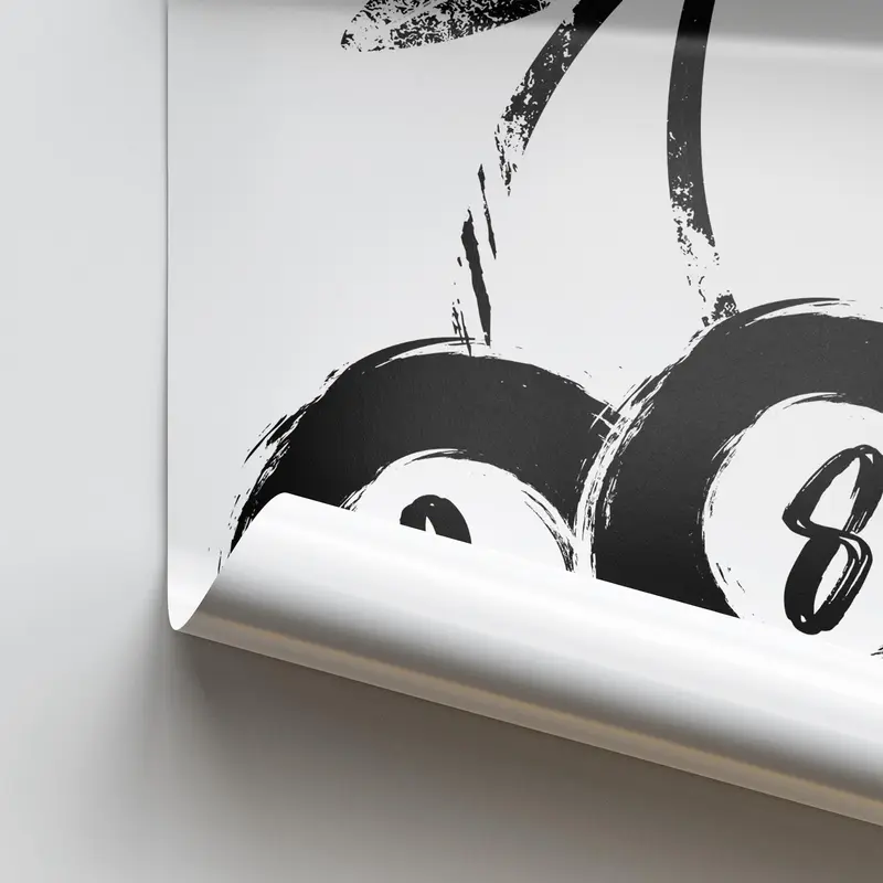 8 ball cherry - pool print: unique billiards decor, vintage style pool poster, black & white home decor, game room wall art, modern art 3