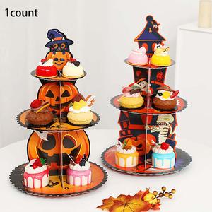 Halloween Themed Cake Stand, 1 Count Ghost Design Cake Display Stand, Party Decoration Prop, Desktop Ornament for Home Decor, Halloween Party Decoration Supplies