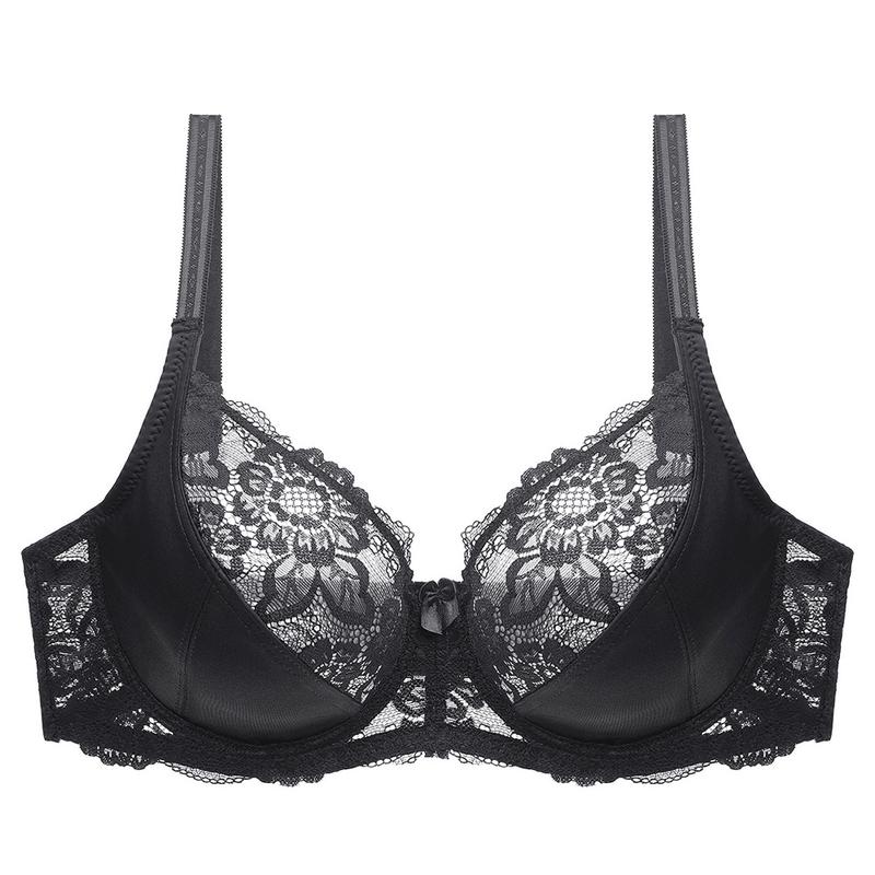 Lace Perspective Bras for Women Sexy Lingerie Underwire Embroidery Floral Bralette Large Size C D E 80 85 90 95 100 105 Lingerie 0