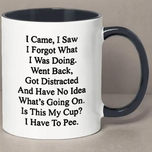 Funny Letter Pattern Ceramic Mug, Coffee Mug with Handle, Drinking Cup for Home Office Use, Household Drinking Supplies, Drinkware, Funny Dad Mug