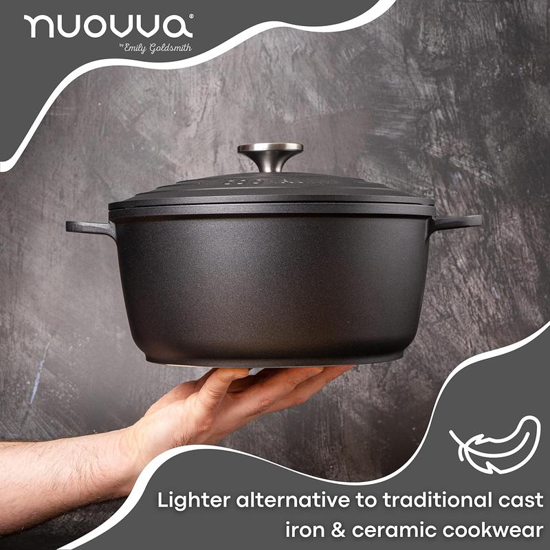 Non-Stick Aluminium Pot with Lid – Sturdy Deep Dutch Oven – Casserole Pot with Ergonomic Handles – 4L, 24cm Oven Safe Cooking Pot – by Nuovva 7