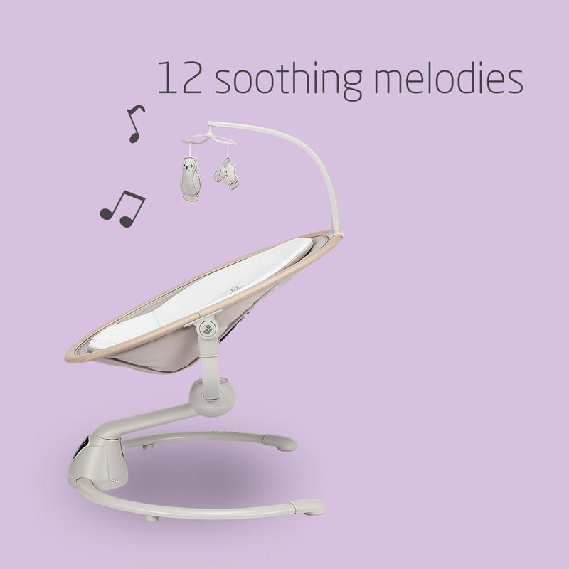 Maxi-Cosi Cassia Electric Baby Swing Chair, 0–6 Months, max 9kg, Baby Rocker, 12 melodies, 360° Seat Rotation, Automatic Motion Detection, 5 Swinging Speeds, 2 Recline Positions 2